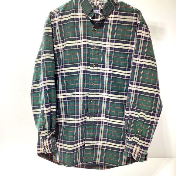 Land’s End Button Up Cotton Plaid Shirt - Picture 1 of 6